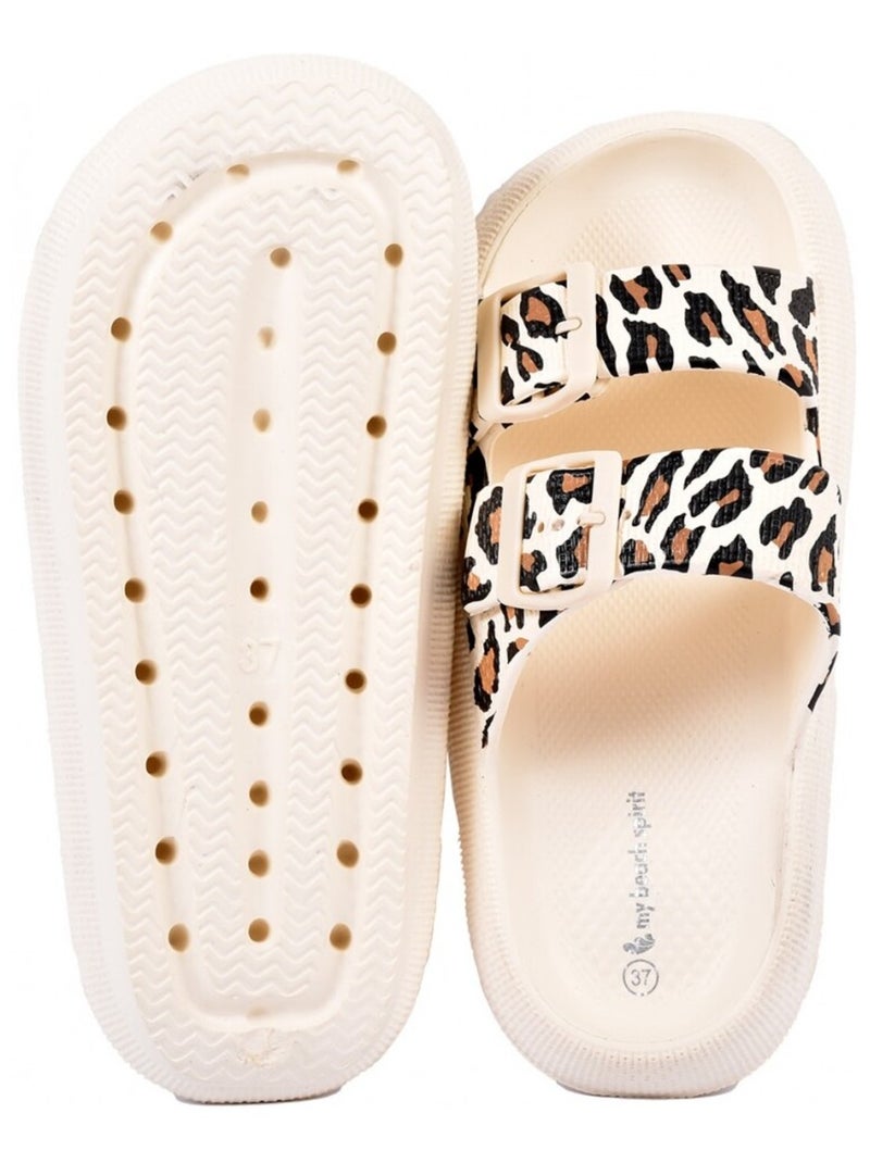 Sandali Mules EVA Fibbia Ecru - Kiabi