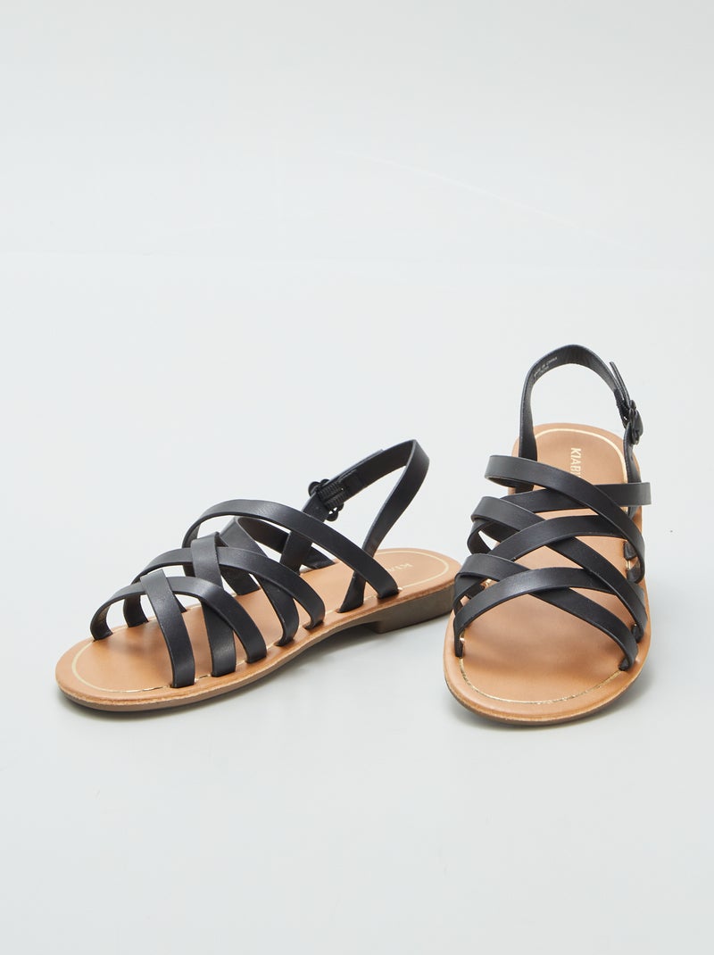 Sandali multi-cinturino NERO - Kiabi