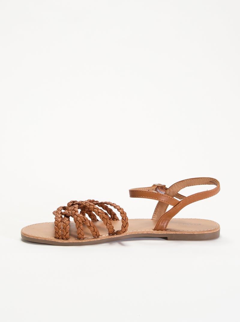 Sandali multi listini intrecciati Marrone - Kiabi