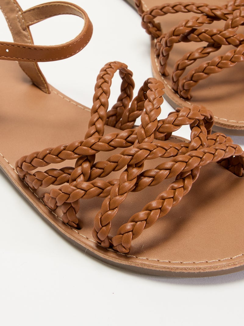 Sandali multi listini intrecciati Marrone - Kiabi