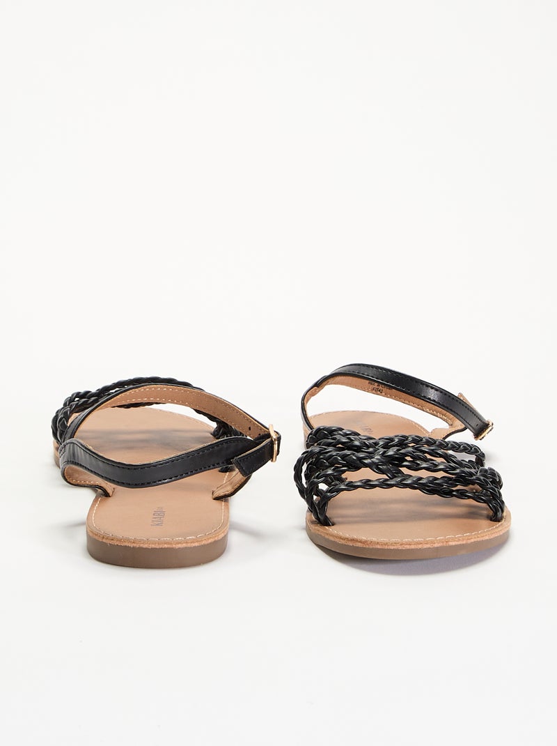 Sandali multi listini intrecciati Nero - Kiabi