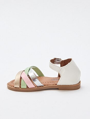 Sandali multicolore con listini multipli