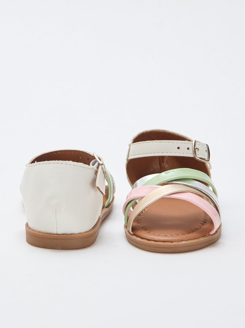 Sandali multicolore con listini multipli Bianco - Kiabi