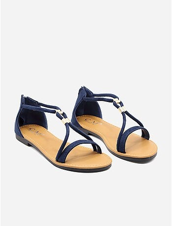 Sandali piatti con cerniera