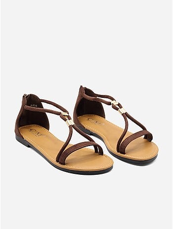 Sandali piatti con cerniera