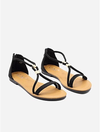 Sandali piatti con cerniera