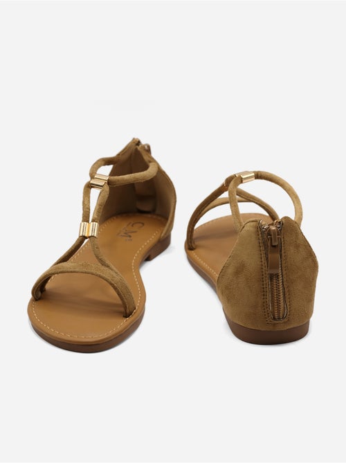 Sandali piatti con cerniera - Kiabi
