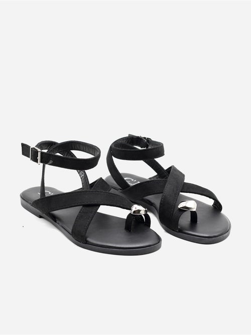 Sandali piatti con cinturini incrociati - Kiabi Sandali piatti con cinturini incrociati - Kiabi