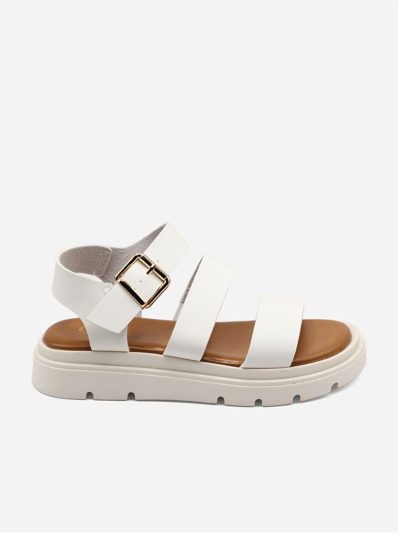 Sandali piatti con cinturini multipli Bianco - Kiabi