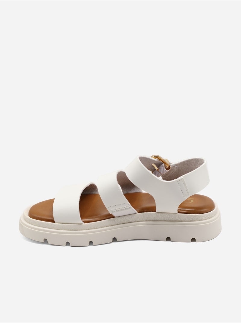 Sandali piatti con cinturini multipli Bianco - Kiabi