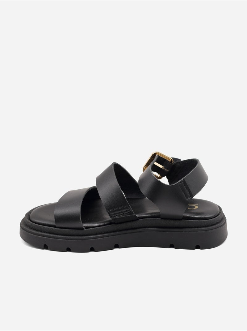 Sandali piatti con cinturini multipli Nero - Kiabi