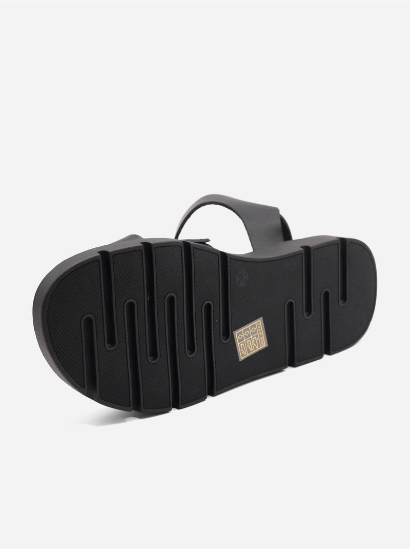 Sandali piatti con cinturini multipli Nero - Kiabi
