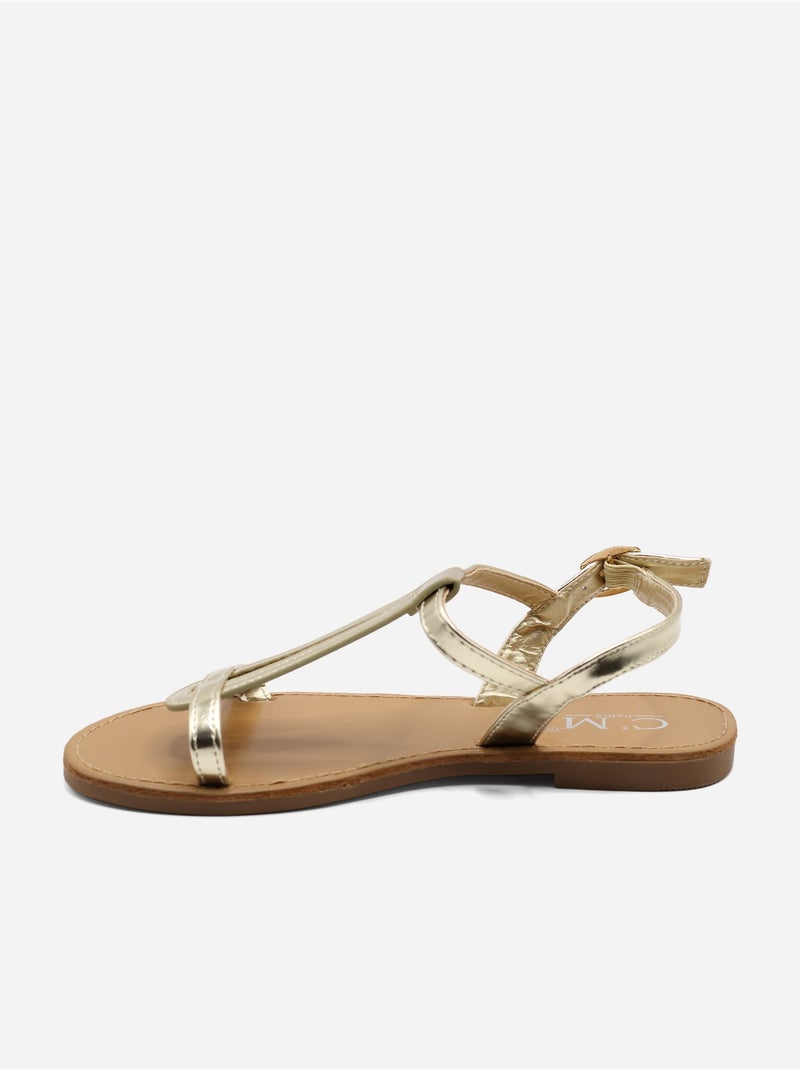 Sandali piatti con cinturino e fibbia Dorato/Oro - Kiabi