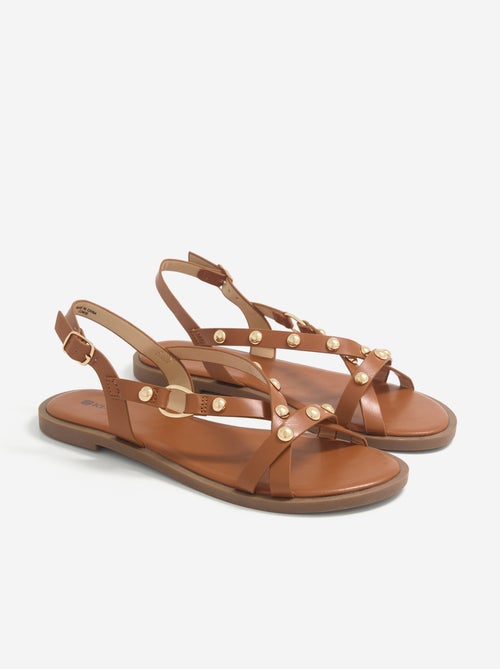 Sandali piatti con dettagli borchie - Kiabi