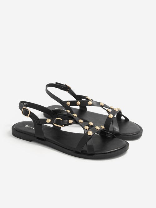 Sandali piatti con dettagli borchie - Kiabi