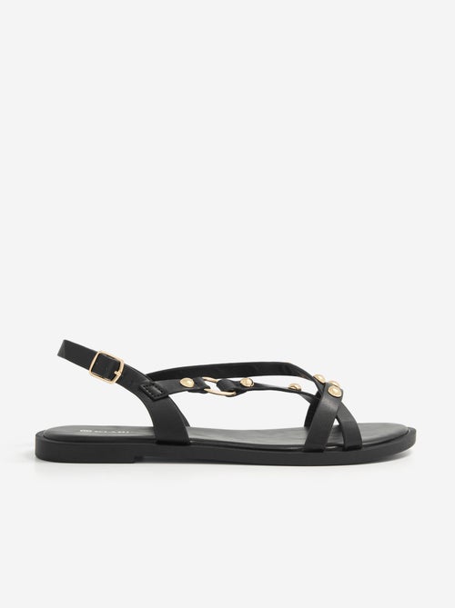 Sandali piatti con dettagli borchie - Kiabi