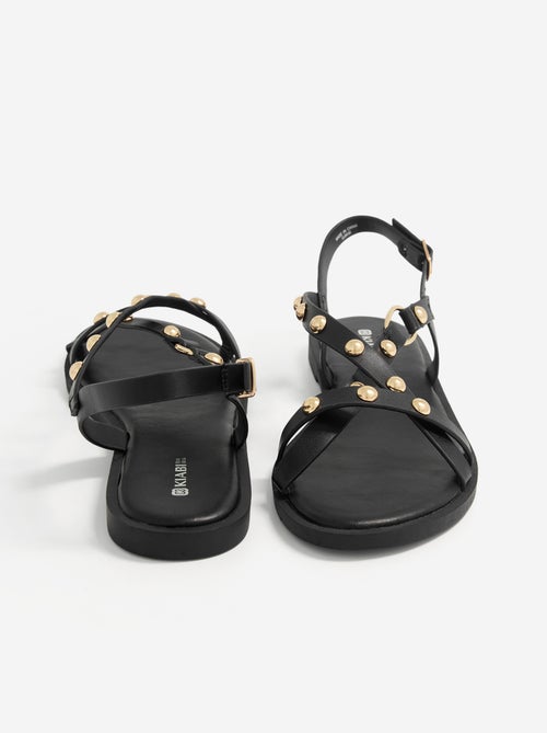 Sandali piatti con dettagli borchie - Kiabi