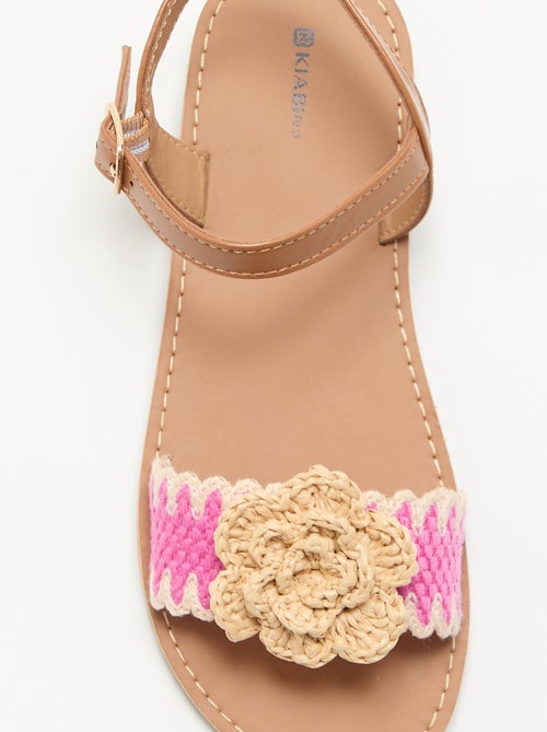 Sandali piatti con fiori fantasia - Kiabi