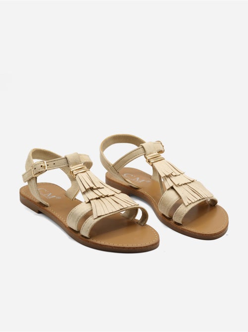 Sandali piatti con frange - Kiabi