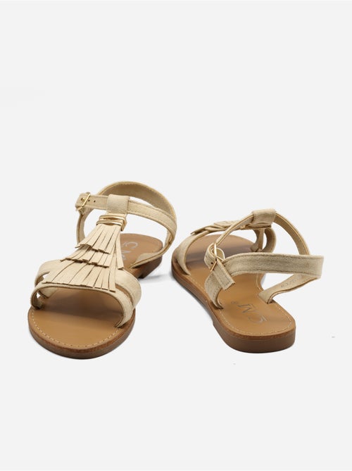 Sandali piatti con frange - Kiabi