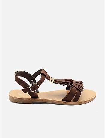 Sandali piatti con frange