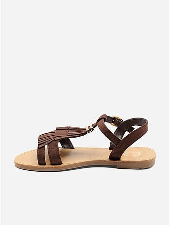 Sandali piatti con frange