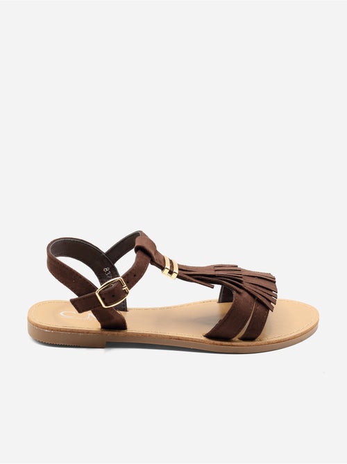 Sandali piatti con frange - Kiabi