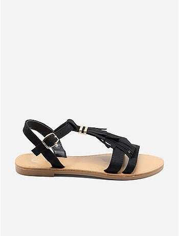 Sandali piatti con frange