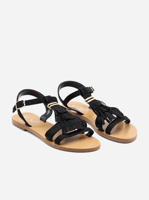 Sandali piatti con frange - Kiabi