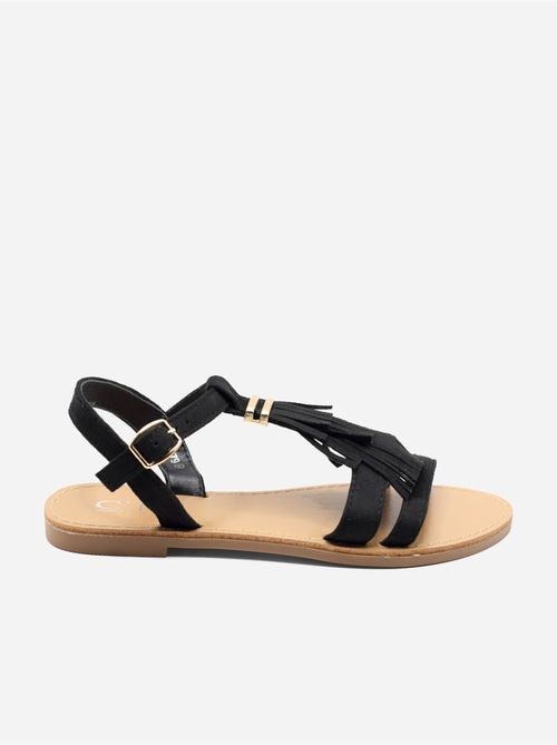 Sandali piatti con frange - Kiabi