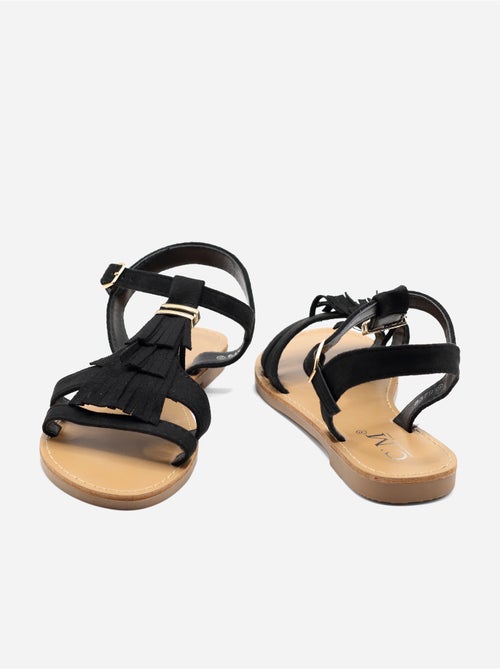 Sandali piatti con frange - Kiabi