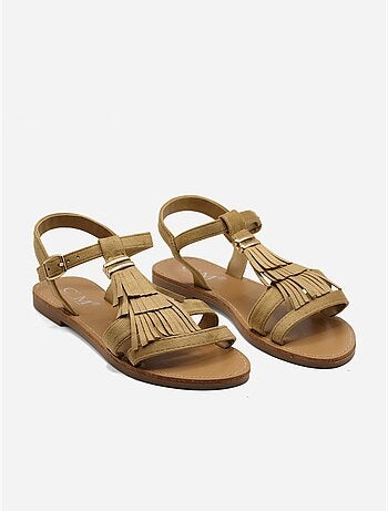 Sandali piatti con frange