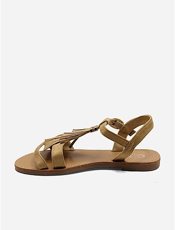 Sandali piatti con frange