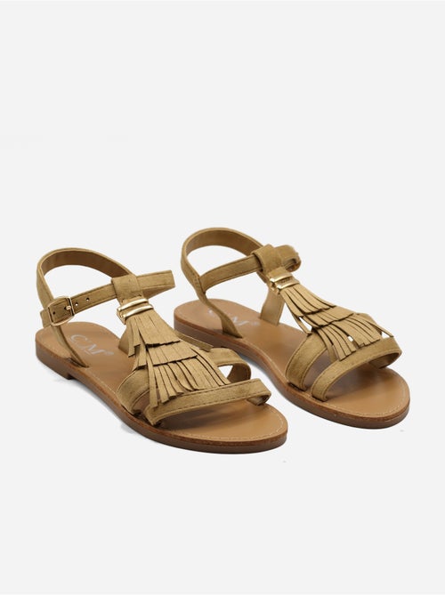 Sandali piatti con frange - Kiabi
