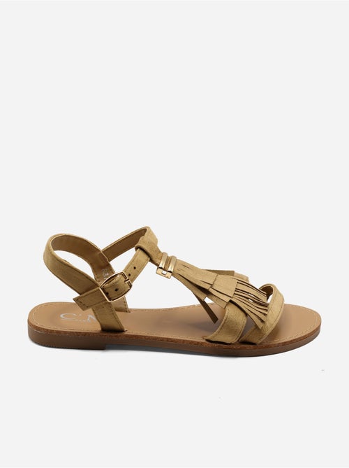 Sandali piatti con frange - Kiabi
