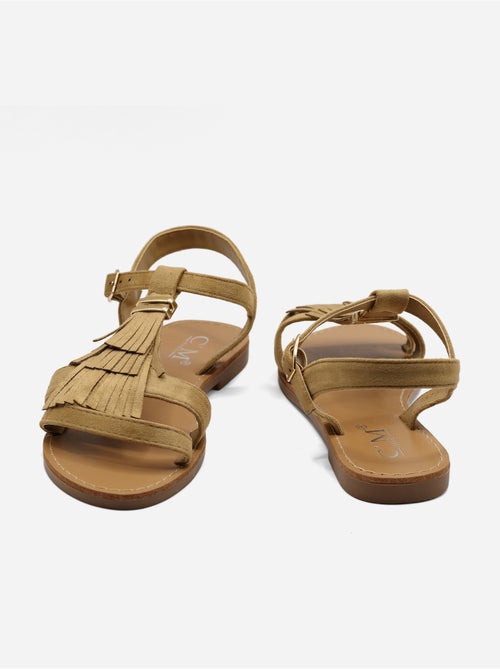 Sandali piatti con frange - Kiabi