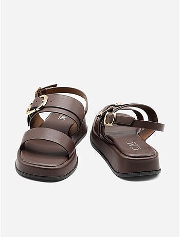 Sandali piatti con zeppa