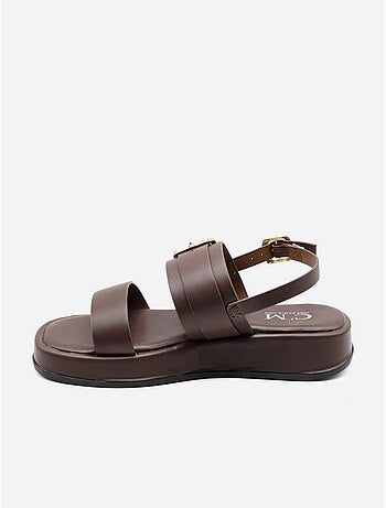 Sandali piatti con zeppa