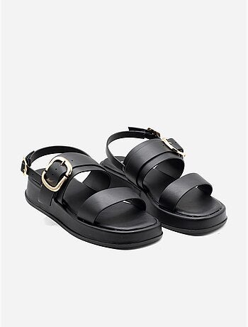 Sandali piatti con zeppa