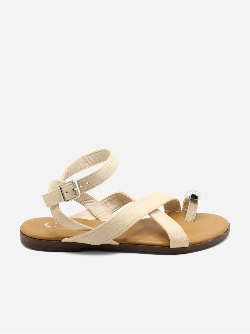 Sandali piatti da infilare - C M Beige - Kiabi