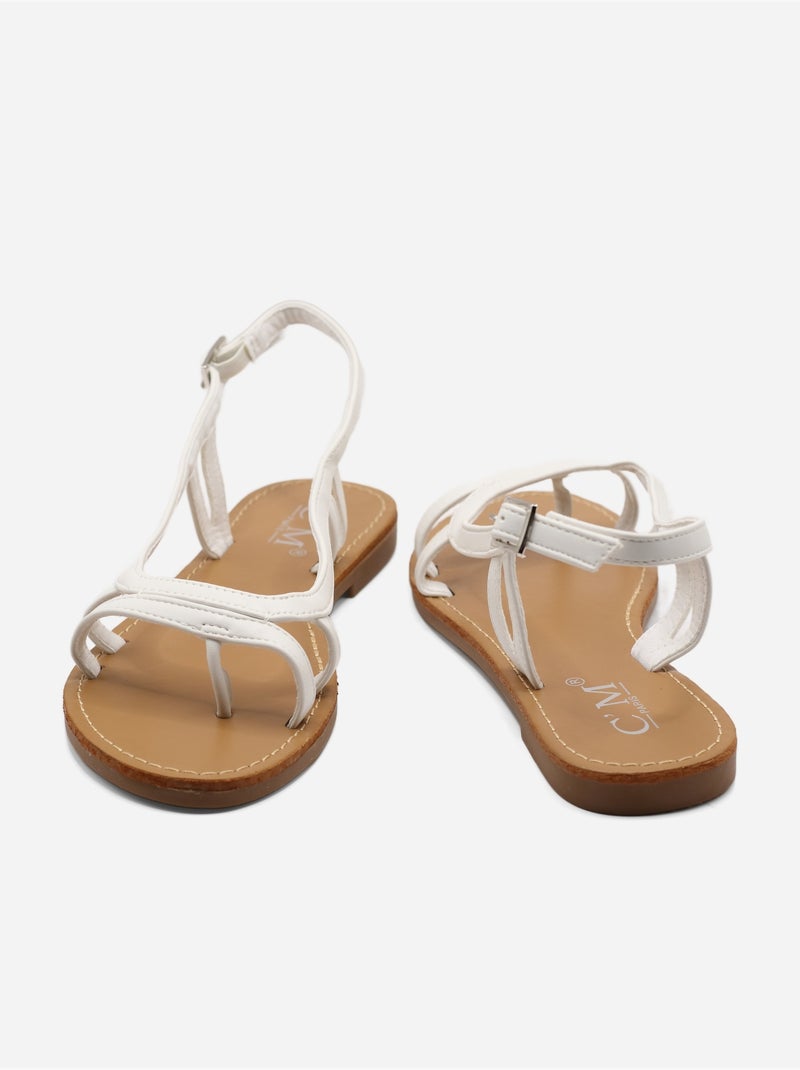 Sandali piatti da infilare - C M Bianco - Kiabi