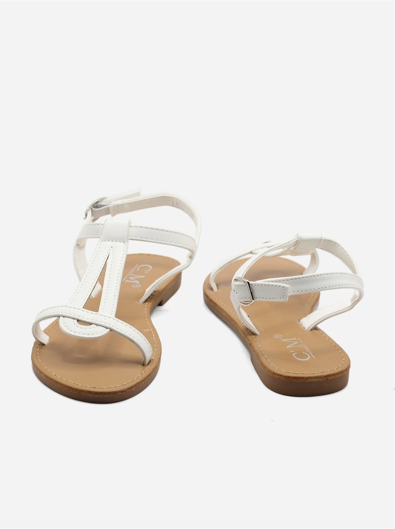 Sandali piatti da infilare - C M Bianco - Kiabi