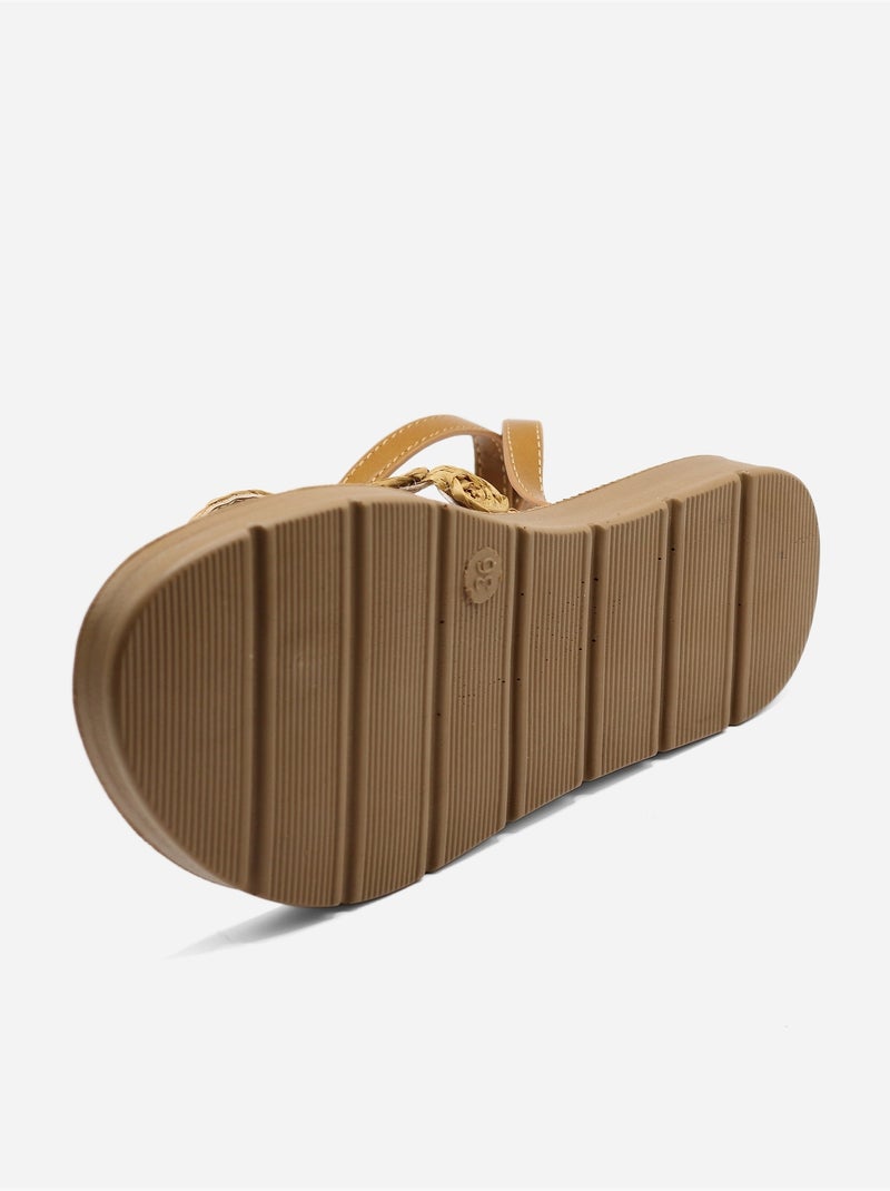 Sandali piatti da infilare - C M Cammello - Kiabi