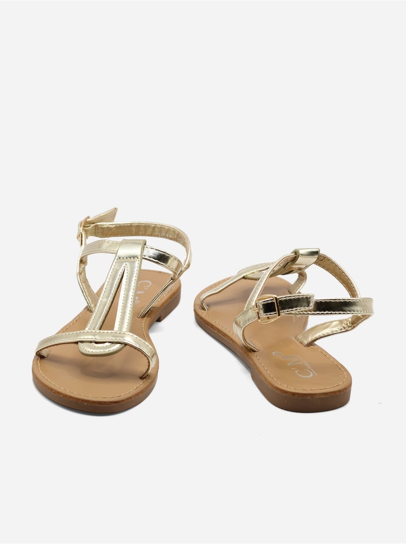 Sandali piatti da infilare - C M Dorato/Oro - Kiabi