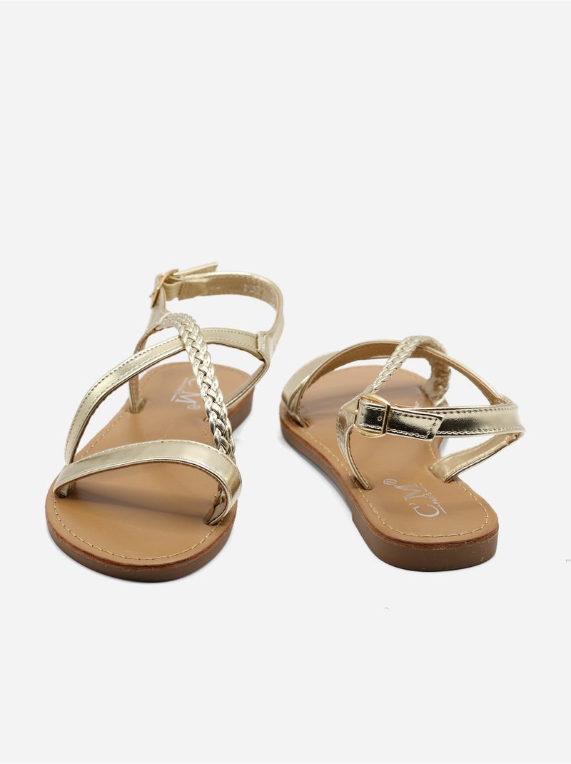 Sandali piatti da infilare - C M Dorato/Oro - Kiabi