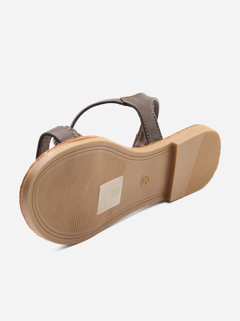 Sandali piatti da infilare - C M Marrone - Kiabi