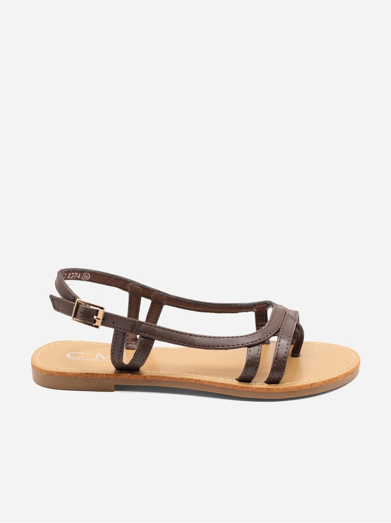 Sandali piatti dal design raffinato Marrone - Kiabi