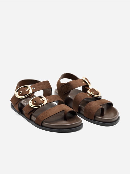 Sandali piatti effetto pelle scamosciata - Kiabi Sandali piatti effetto pelle scamosciata - Kiabi