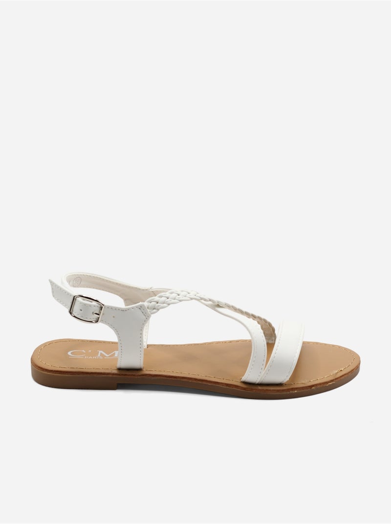 Sandali piatti intrecciati Bianco - Kiabi