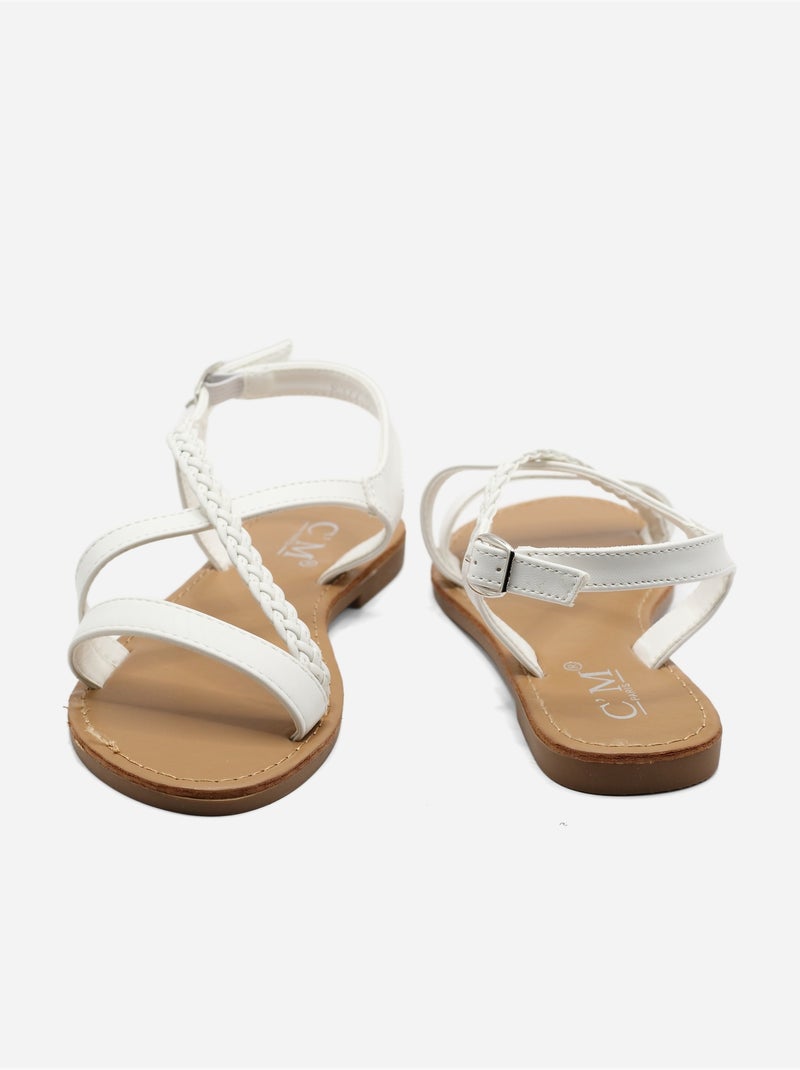 Sandali piatti intrecciati Bianco - Kiabi